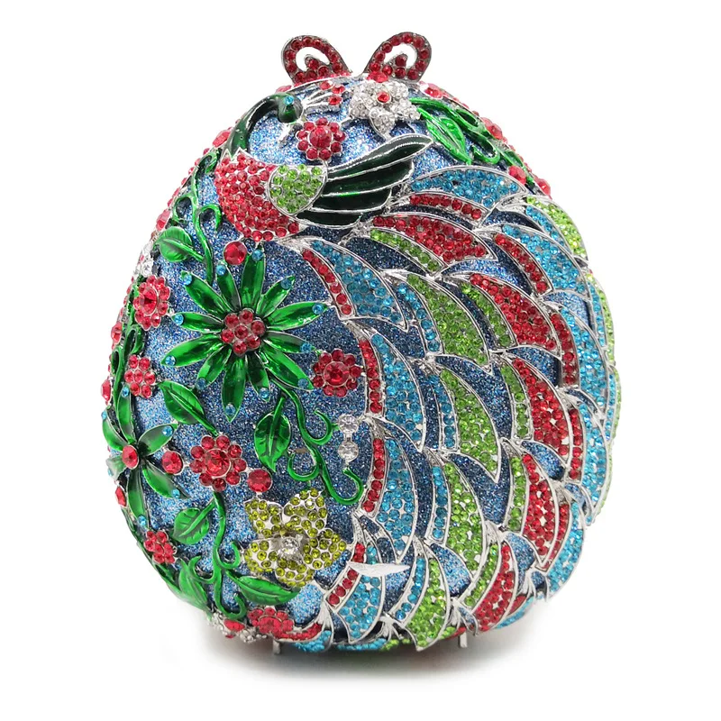 Enamel Rhinestone Dinner Bag Ladies Handmade Diamond-encrusted Retro Peacock Carved Dress Bag Banquet Bags Luxury Bags Designers