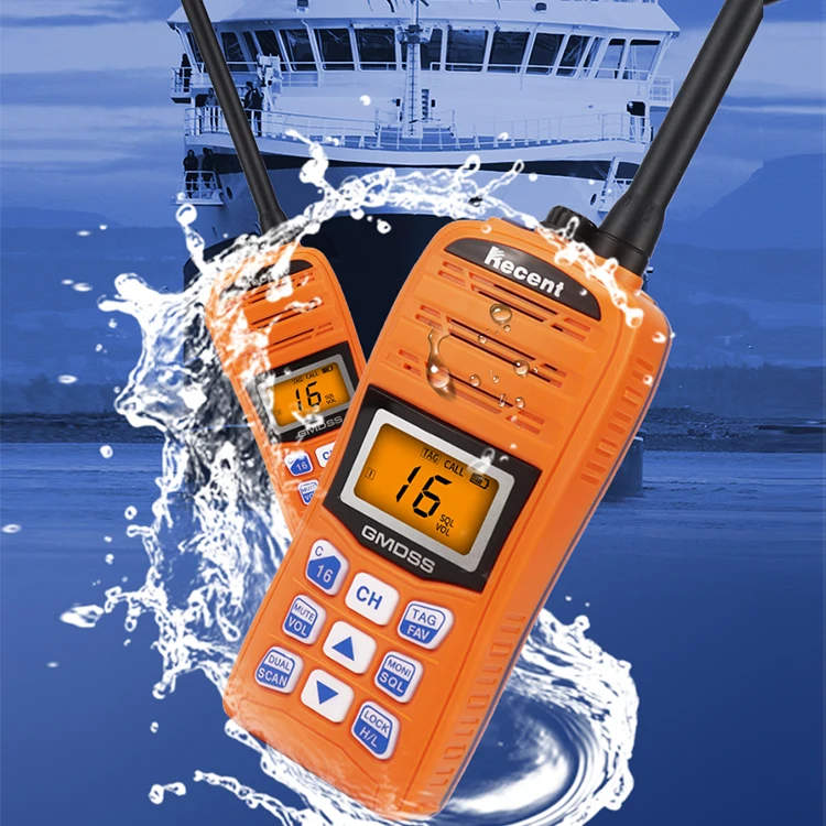 Portable GMDSS IPX7 Waterproof Emergency Rescue CCS EC Walkie Talkie GMDSS VHF Two-Way Wireless Phones