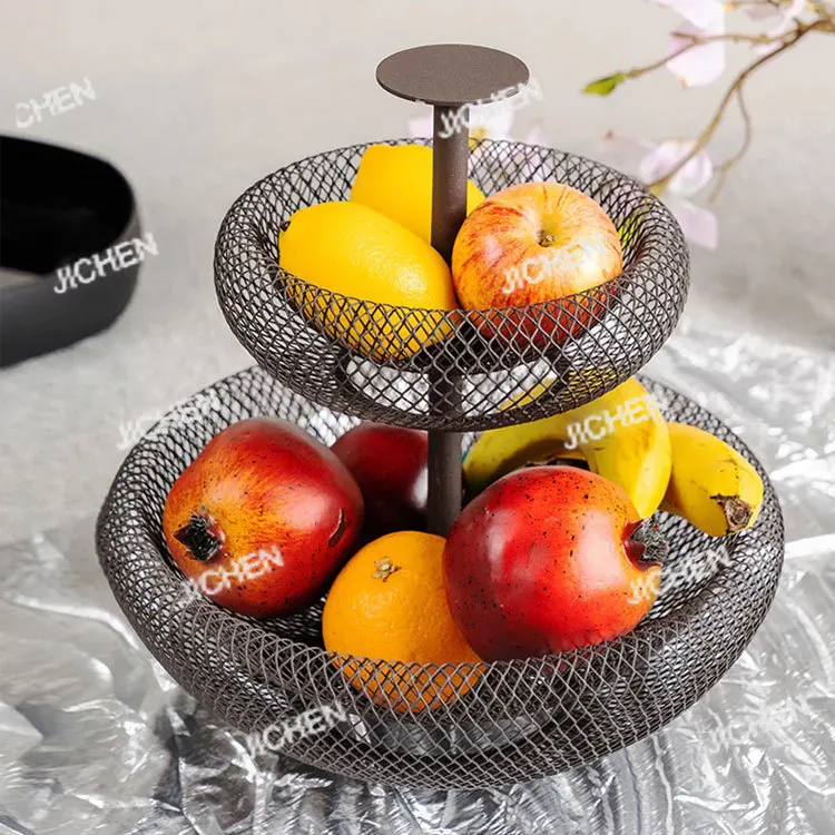 

Подарок на свадьбу или новоселье: Двухъярусная металлическая фруктовница в скандинавском стиле, подставка для димсамов и тортов