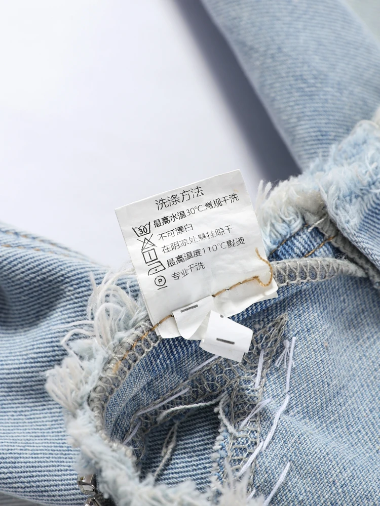 Women Low Waist Jeans Star Rhinestone Pants Cut Out Wide Leg Trousers Light Wash Distressed Denim Pants Street Woman Clothes