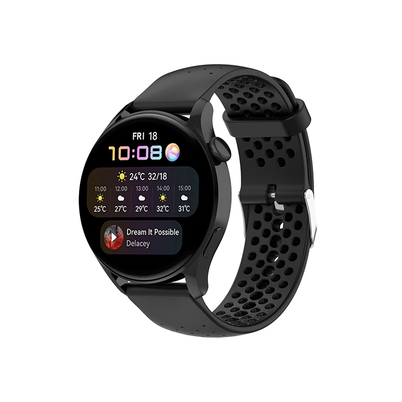 

For Huawei Watch GT3 42mm/GT2 42mm/Watch 2 Soft Silicone Strap for Sports Watch 20mm Quick Release Wrist Band with Breathable Ho