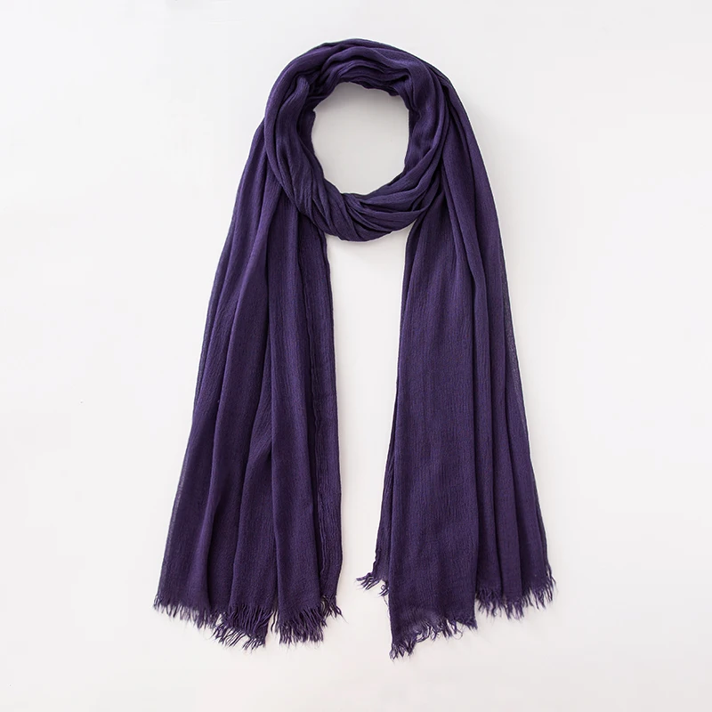 61-Farben-Schal aus weicher Baumwoll-Viskose, Rayon-Material, muslimischer Hijab, nahöstlich, einfarbig, Kopftuch mit Quaste – Detail 31