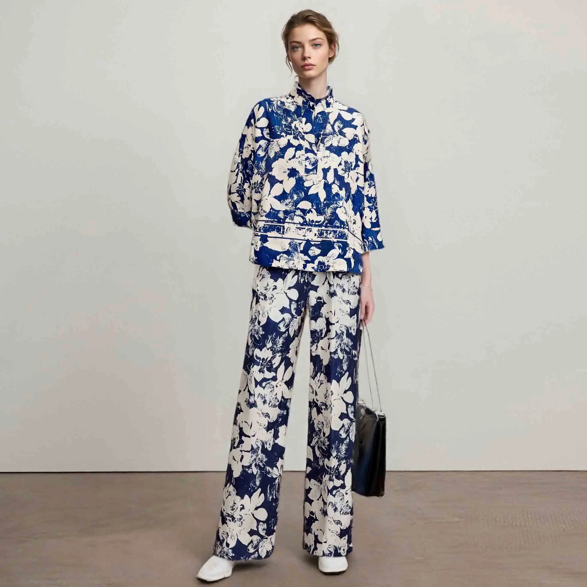 Женский осенний простой темно-синий