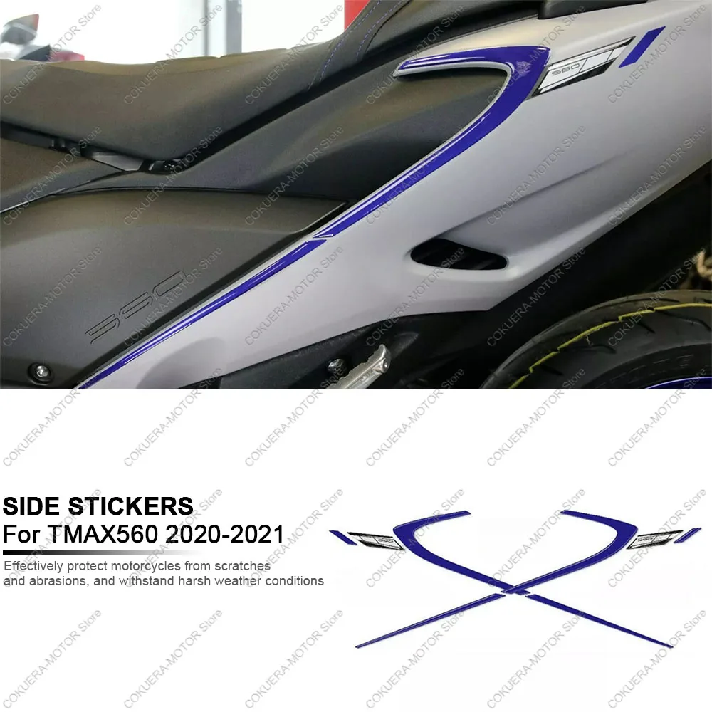 Side Protection Sticker For Yamaha TMAX 560 2020 2021 Motorcycle Accessories 3D Epoxy Resin Protection Sticker