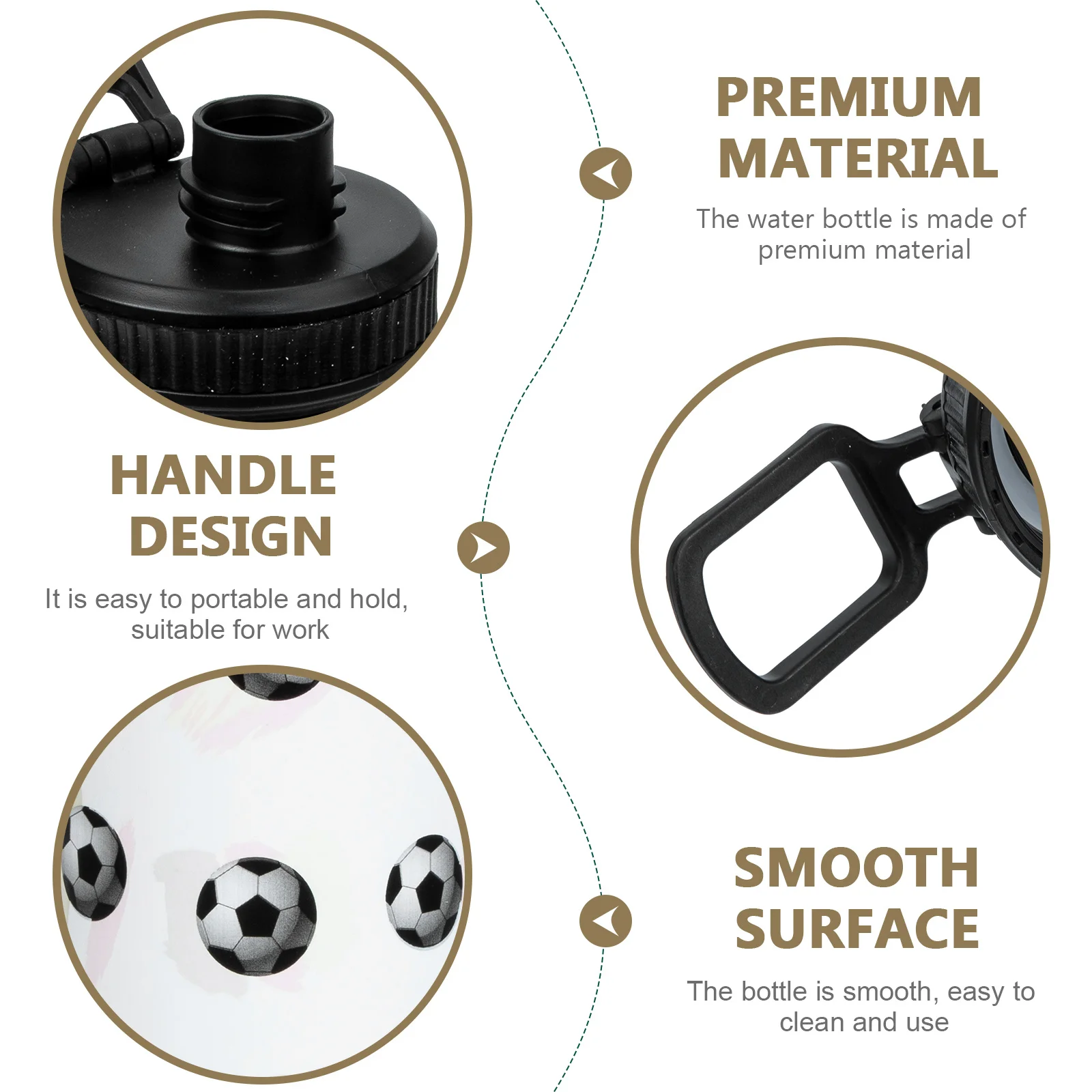 

Premium Large Capacity Color Changing Water Bottle Smooth Easy Clean Portable Drinking Jug for Fitness Travel Home Office