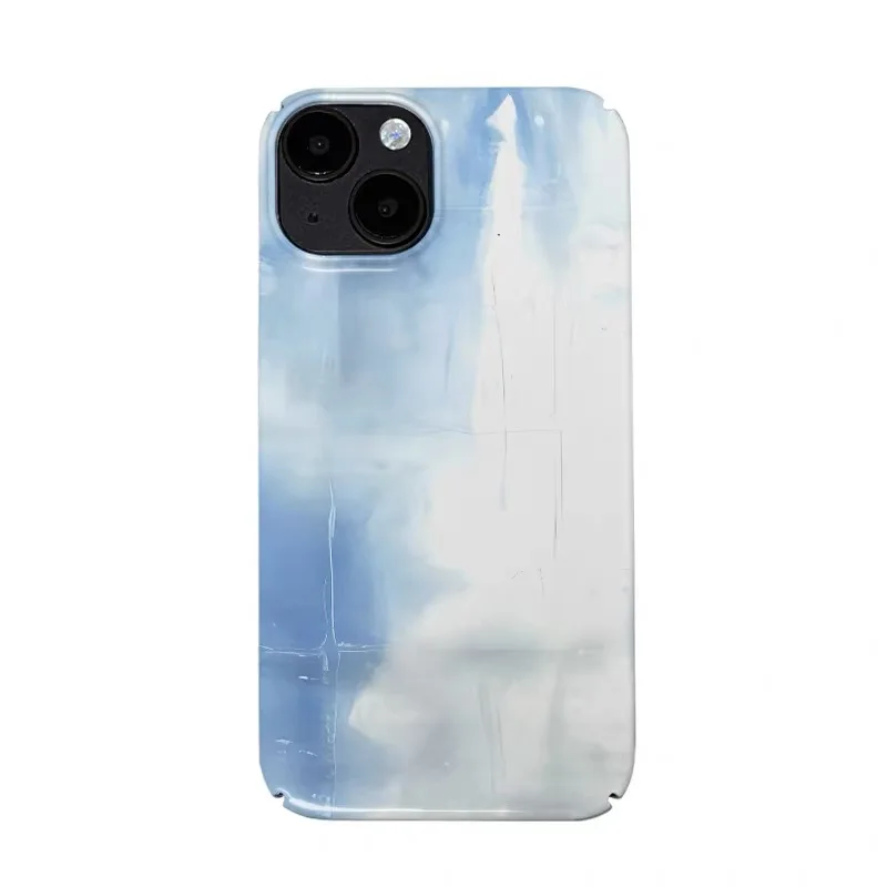 

Blue and White Gradient Art Graffiti Phone Case for IPHONE 17Air 16E 15 PROMAX 14Plus 13 12MINI 11 16Plus XR Acrylic Phone Cover