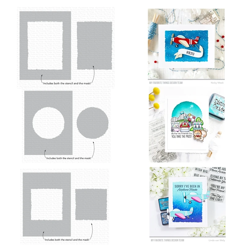 

July 2023 New Watercolor Circle Square Rectangle Stencilss Scrapbooking for Paper Making Frames Card Set no Cutting Dies Stamps