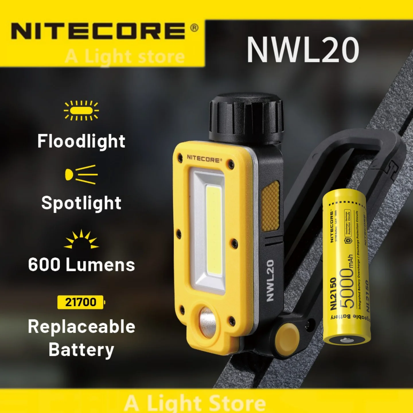 NITECORE NWL20 flashlight Multifunctional triple Output work light Headlamp Headlight Floodlight Spotlight