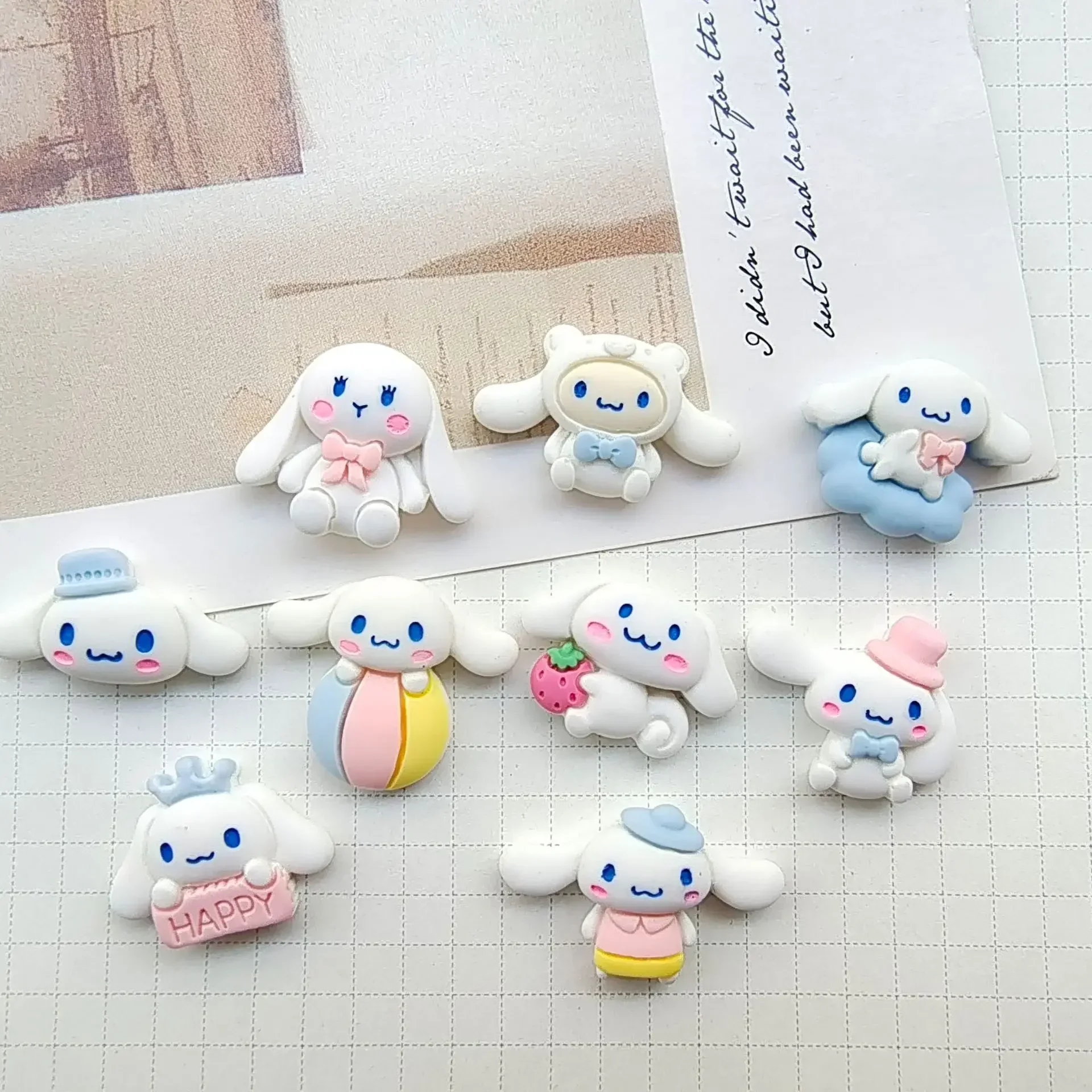 5pcs cute miniso series sanrio cinnamoroll cartoon resin flatback cabochon artigianato fai da te materiali creazione di gioielli charms