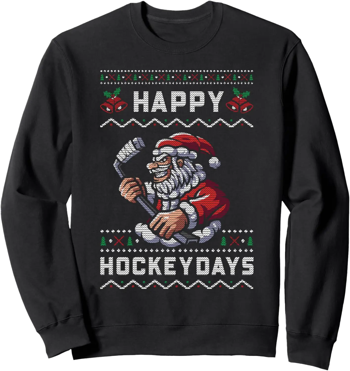 Happy Hockey Days Ice Hockey Funny Christmas Santa Claus Sweatshirt