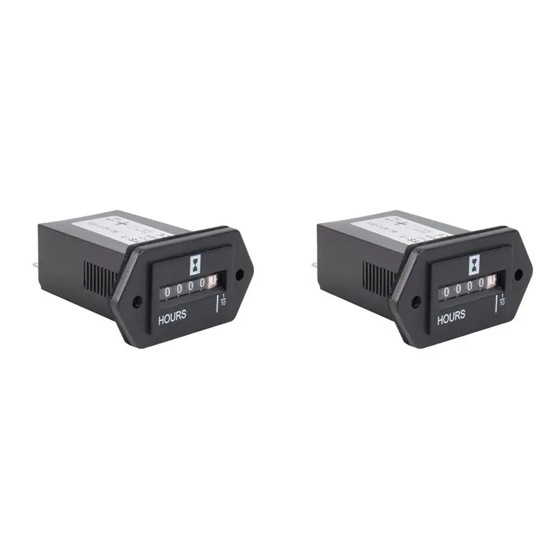 ABVG-2X DC 6-80V Mechanical Hour Meter - Hourmeter For Engine Generator Boat Automobiles Motorcross Motor Truck Tractor