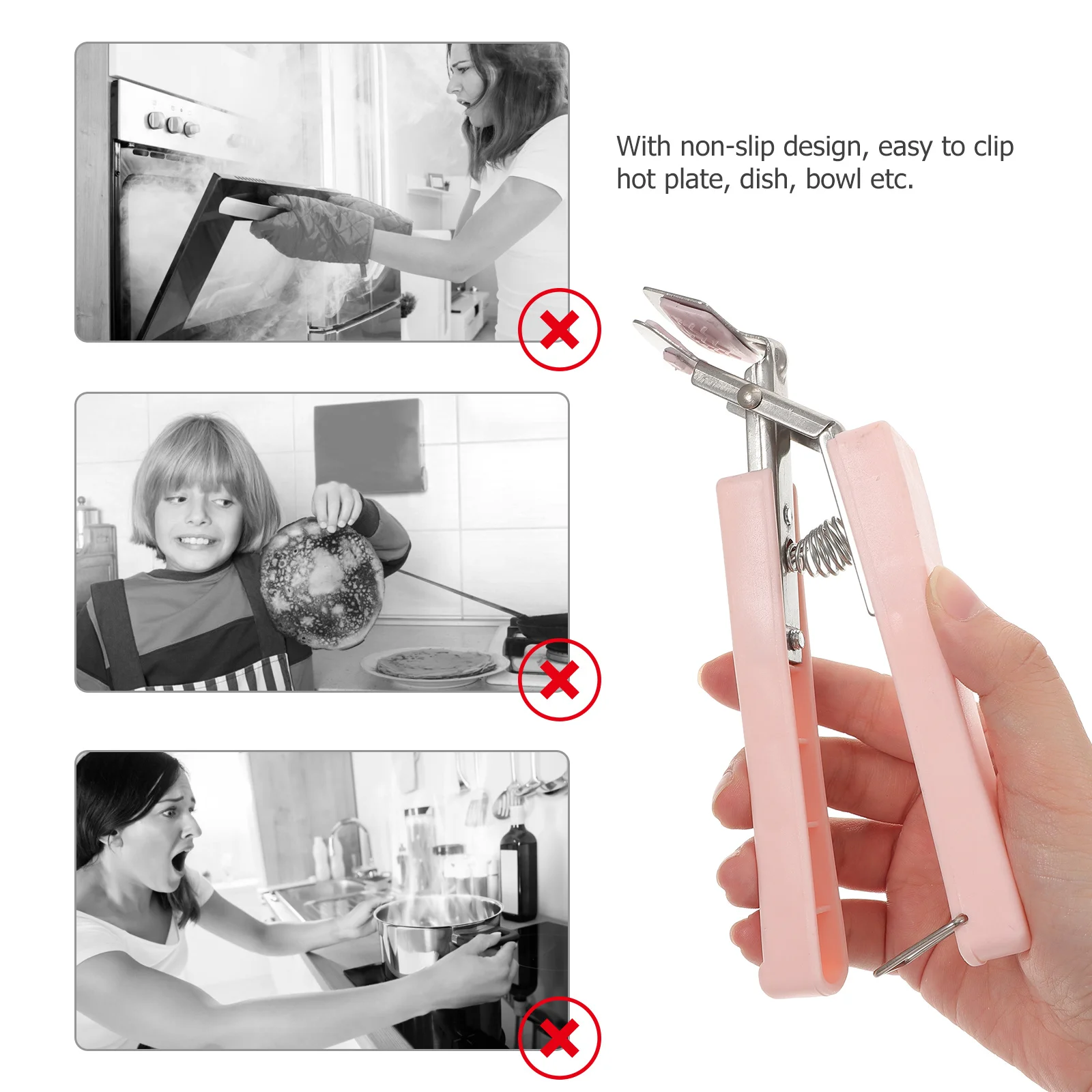 

2Pcs Anti-Hot Bowl Clip Practical Kitchen Tool for Lifting Hot Dishes Hot Plate Gripper Dish Clip Bowl Clips Bowls Clamp