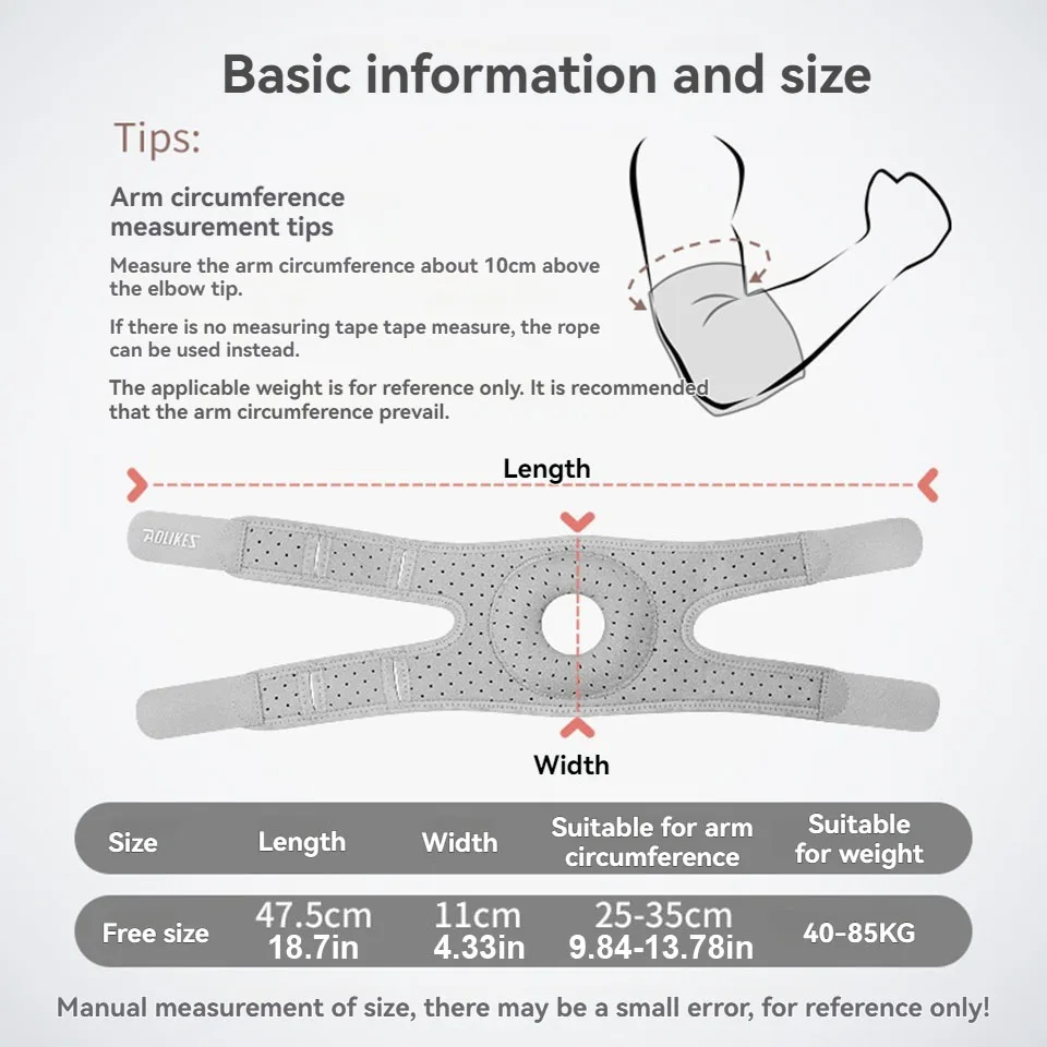 AOLIKES 1PCS Elbow Compression Sleeve,Elbow Brace for Tennis Elbow for Women & Men, Elbow Sleeve for Tennis, Golfer, Badminton