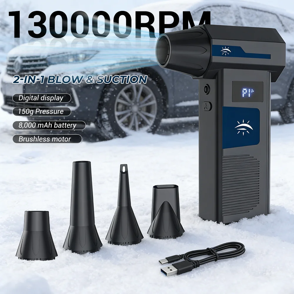 

Brushless Turbo Fan Electric Blower 130000RPM Powerful Air Blower Vacuum Dust Cleaner Portable Dust Cleaner Violent Fan Air Gun