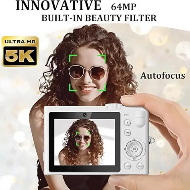 Цифровая камера для фотографии, компактная маленькая дорожная камера с защитой от сотрясений, 72 Мп, 2,8-дюймовый IPS-экран, профессиональный инструмент для фотосъемки