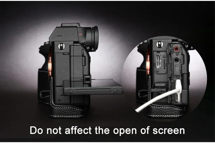 تصميم لسوني A7S3 A7SM3 A7Siii مصنوع يدويًا من الجلد الطبيعي لكاميرا نصف غطاء للكاميرا