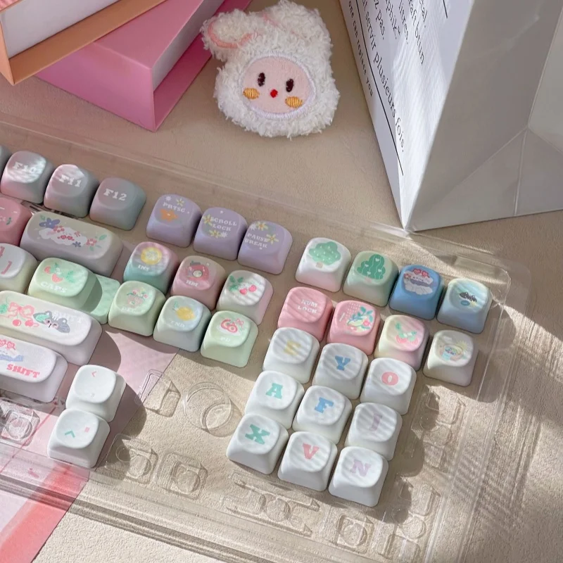 Cute Animals Theme Keycaps 131 Key Xoa Cherry Profile Pbt Hot Sublimation Mechanical Keyboard Animation Peripheral Keycap