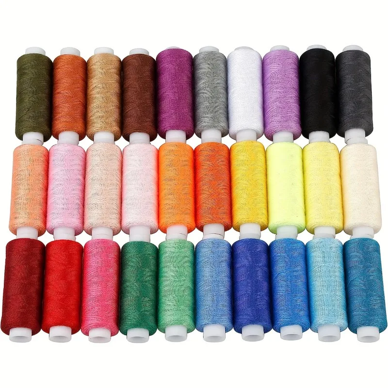 1 Set OF 10 Rolls Polyester 402 Sewing Thread For Manual and Mechanical Use, 400 Yards, DIY