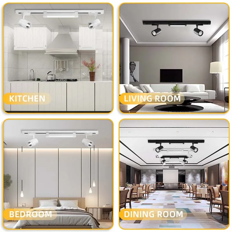 Imagem -02 - Led Track Light Conjunto Completo Teto Track Lamp Rail Lighting System 20 w 30w Cob Tracklight para Roupas Loja Casa 110v 220v