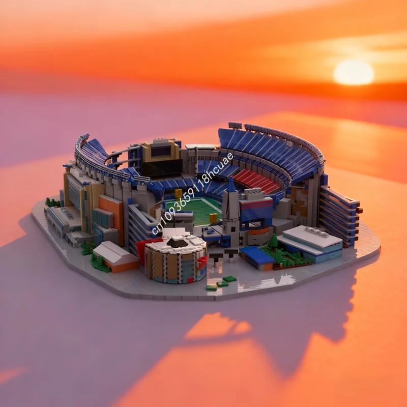 

8368 шт. MOC, футбольный стадион «Новая Англия», модель здания, строительные блоки, архитектурные игрушки, сборка «сделай сам», идея для рождественского подарка, кирпич