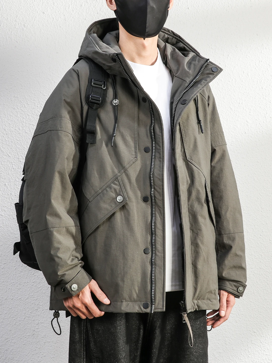 

Men's Warmth 90 White Du down Workwear Jaet Mid-Length Outerwear Coat Nylon Fabric Commute Casual Sle China Made