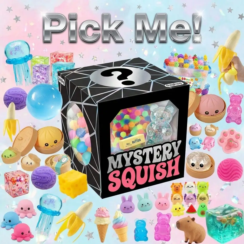 

Soft Cute Squishy Blind Box – 3 Independent Random Draws (Min. 2 Items, Up To 5 Possible) Fun Surprise Set
