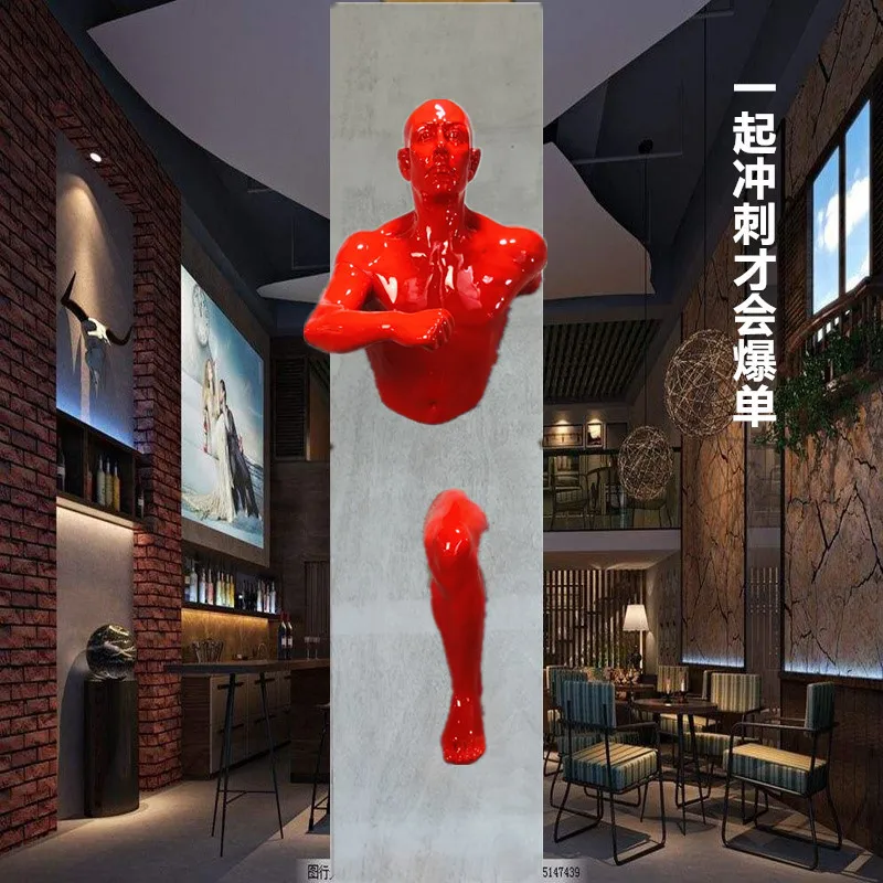 LMM3D FRP sculpture through the wall figure wall decoration pendant indoor and outdoor tooling jewelry
