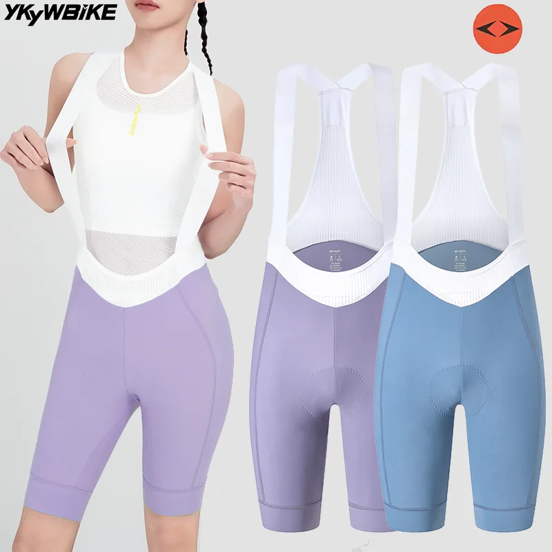 

YKYWBIKE Women Cycling Bib Short 7 Hours Long Distance Riding Italy Interface Padding Road Bike Bicycle Bibs Short Pants