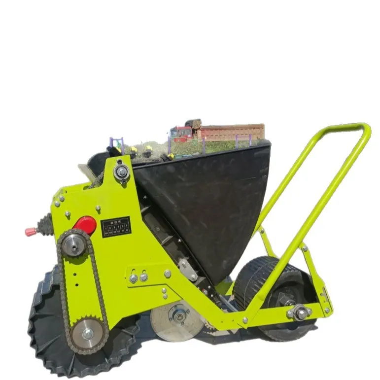 Electric Driven Hand Push Garlic Planter, Single Clove Garlic Seeder, Easy & Fast Garlic Planting Machine
