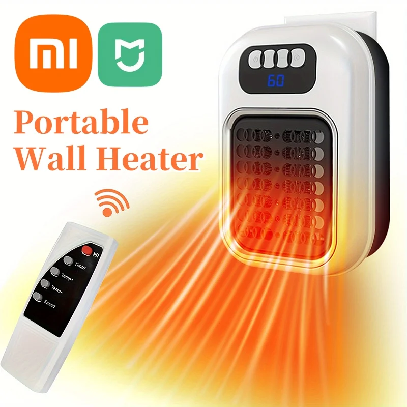 Xiaomi Heater 500W Portable Heater Remote Control Wall Mounted Energy Saving Shower Quick Heater Electric Heater Home Office