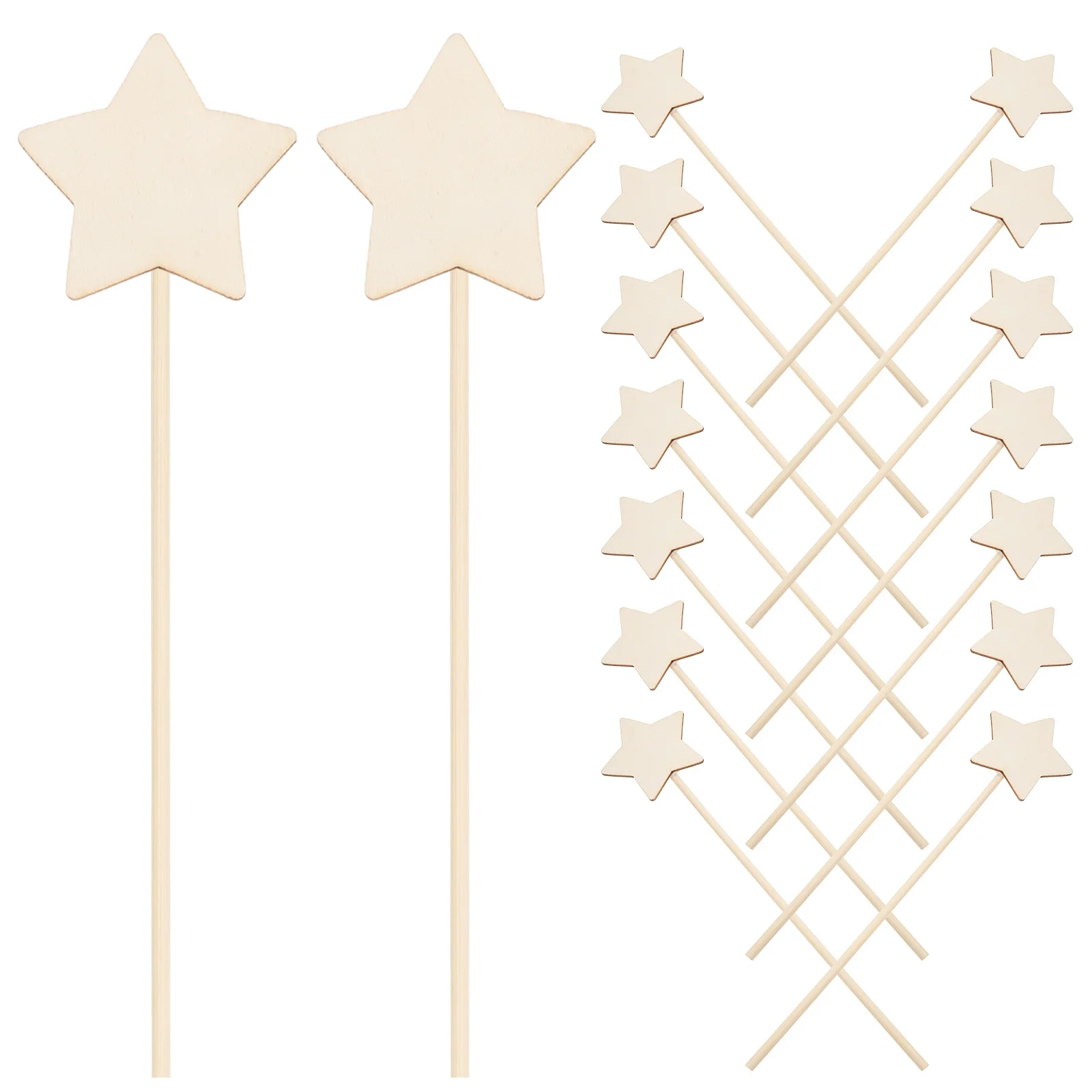 ไม้กายสิทธิ์เปล่า 15 ชิ้น สำหรับระบายสี งานฝีมือ กิจกรรมเสริมพัฒนาการ เกมส์ ของชำร่วยงานปาร์ตี้ ของขวัญสำหรับเด็ก