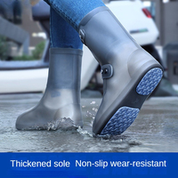 Waterproof Shoe Cover Silicone High Top Rain Boots Cover Non-slip Shoes Protector Outdoor Reusable Thickened Footwear WaterShoes