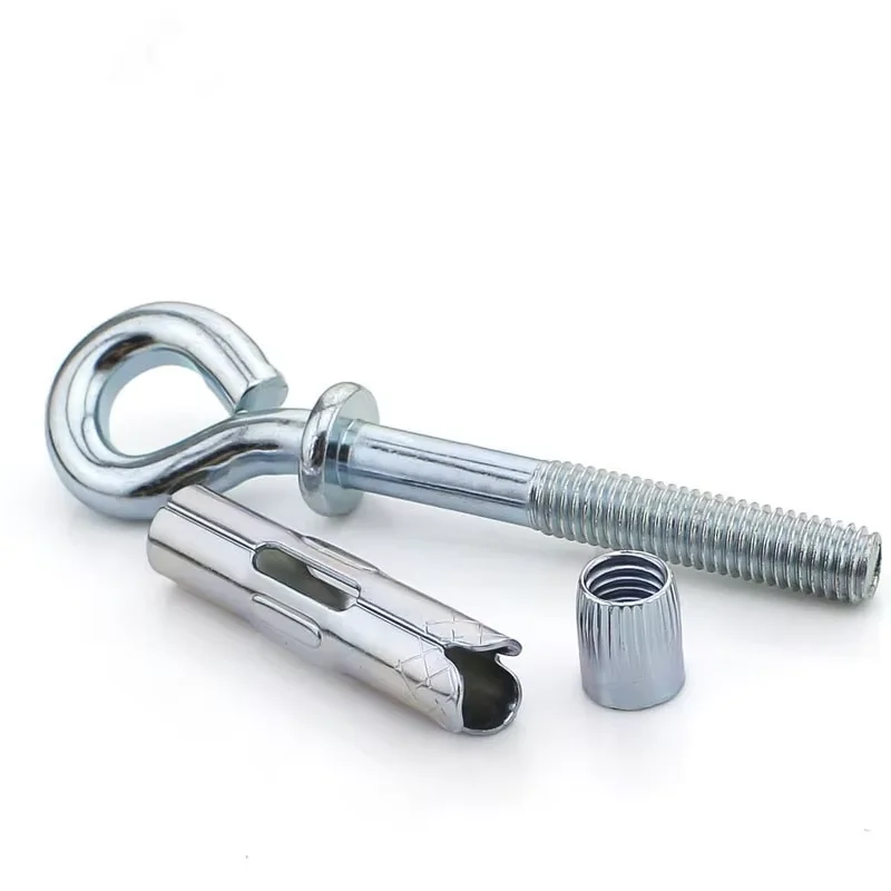 M6.5 M8 M10 M12 304 Stainless Steel/Galvanized Eye Expansion Hook Ring Pull Explosion Screws Pendant Lamp Swing Hooks