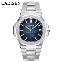 CADISEN Men Watch Top Brand Luxury Mechanical Watch Male 100M Waterproof Japan NH35A Automatic Sapphire Wrist Watch Blue Clock