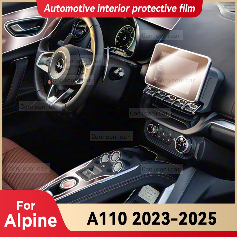 For Alpine A110 2023 2024 2025 Car Interior Center Console Instrument Dashboard Protective Film Anti-scratch Sticker Accessories