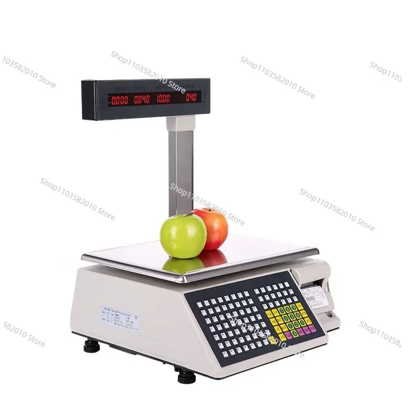 barcode weighing English scale, Arabic fruit and vegetable label scale, supermarket all-in-one machine 220V/110V