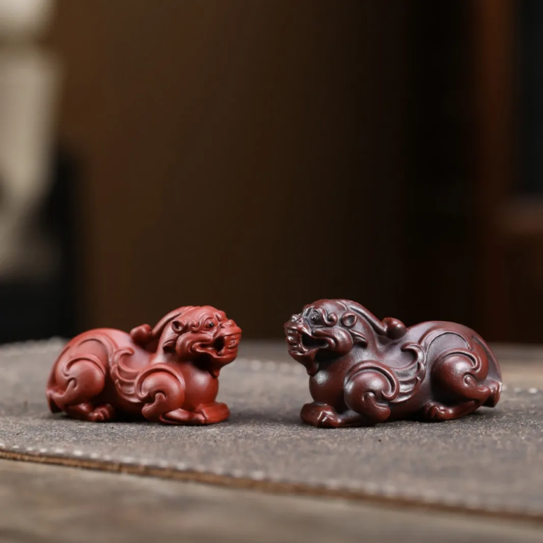 Yixing Zisha Pet Lucky Pixiu Wealth-Attracting Treasure Rolling In Wealth Tea Table Small Ornament One Piece Dropshipping