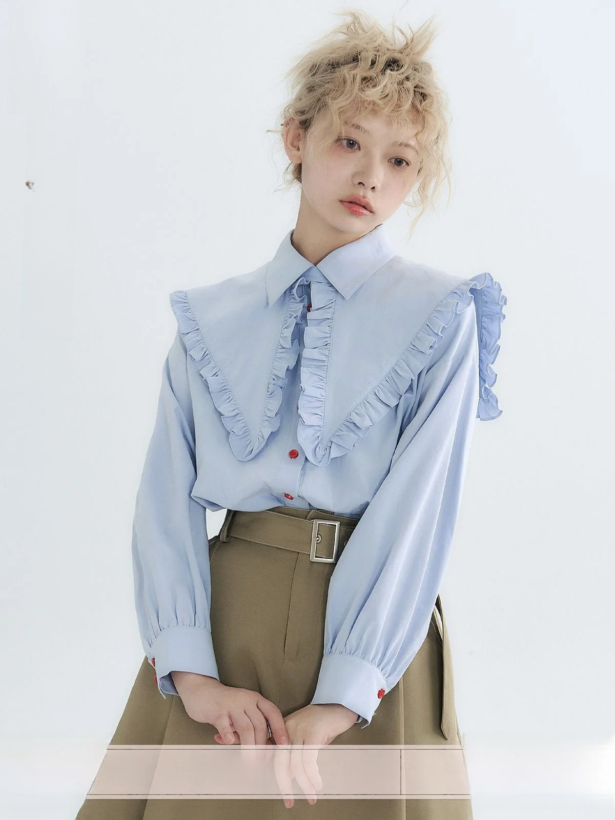 

Женская блузка WhyBerry Original с кружевным воротником, съемным большим отложным воротником, однотонная, с длинными рукавами, милая и элегантная.