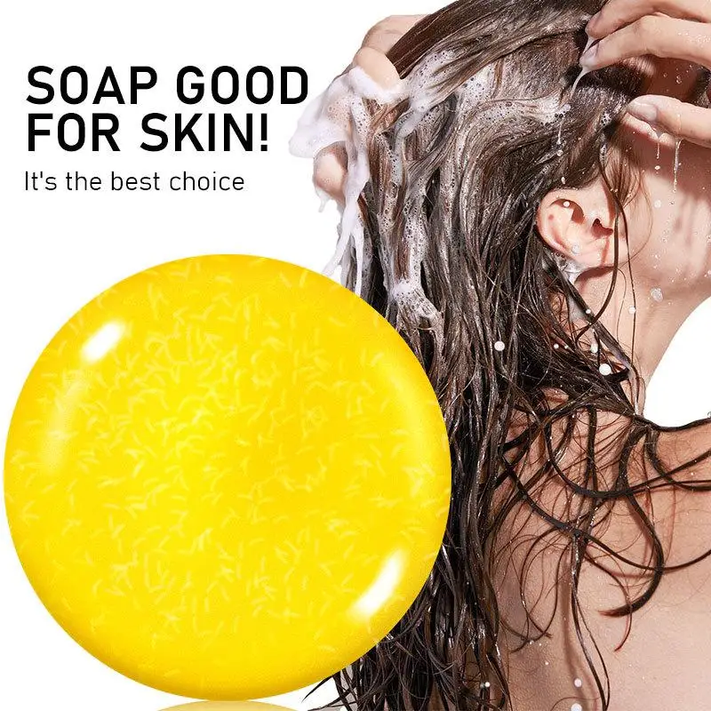 

Natural Turmeric Shampoo Bar For Dandruff Control Oil ControlItch Relief - Silicone-Free Handmade Soap With Old Ginger Sham E4G4