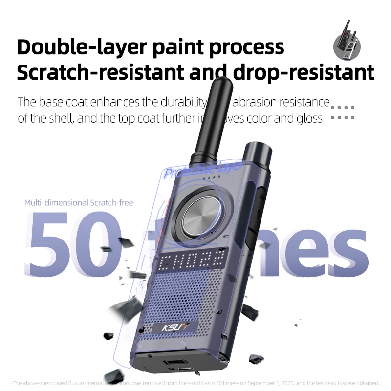 KSUT M9 1PCS Radio Mini Portabel Profesional Walkie Talkie Dilengkapi FRS/PMR PPT Radio Komunikasi Nirkabel Set