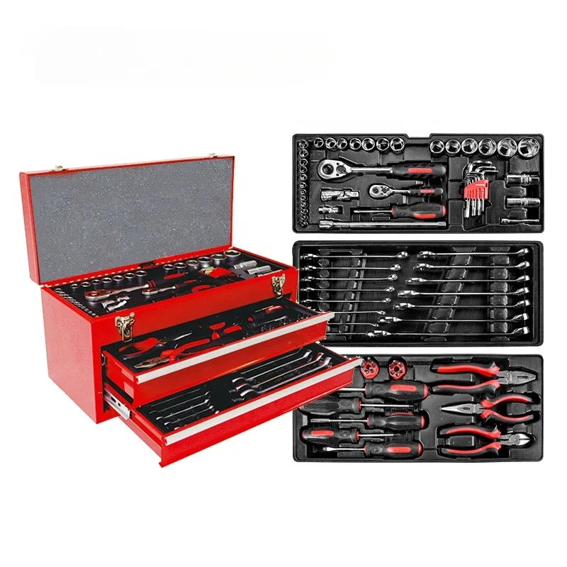 Maxpower 90pcs Socket Wrench 3-Layer Mechanics Tool Repair Case Full Household Hand Tool Set