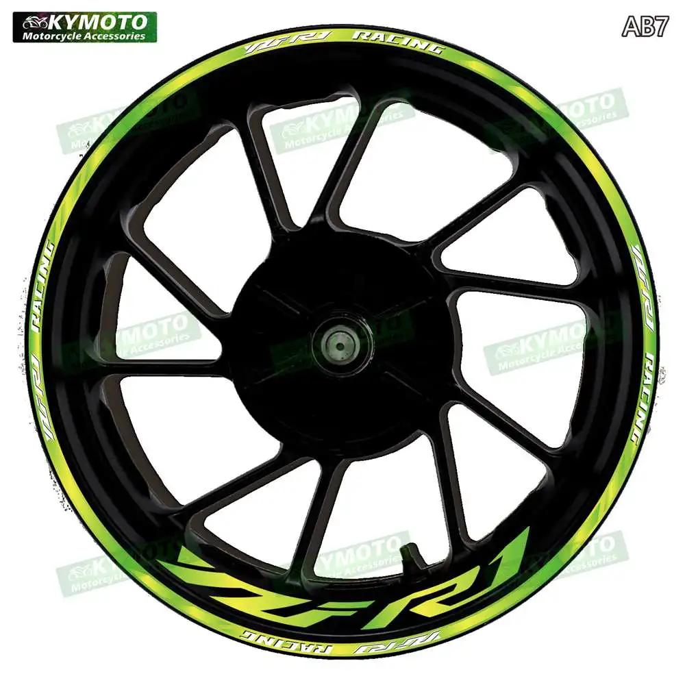 For YZF R1 R 1 R1M motorcycle accessories 17-inch front and rear wheel stickers fairings wheel hub gradient reflective decals