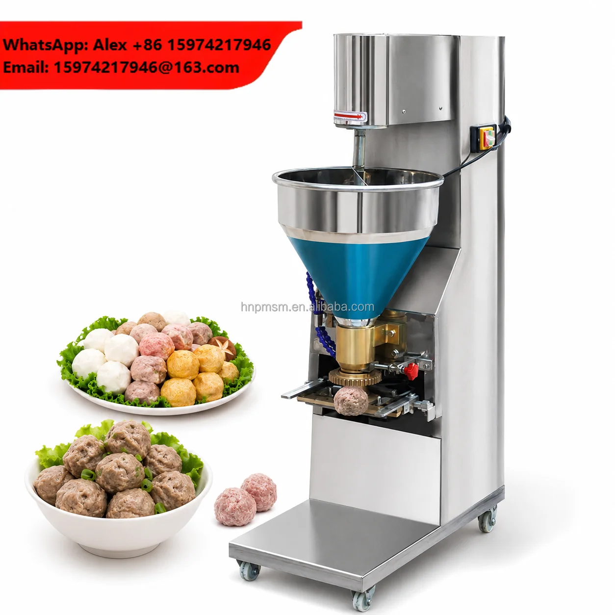 Industrial Meatball Extruder Ce Chicken Seafood Rice Ball Kubba Meat Paste Processing Rolling Shaping Meatball Forming Machine