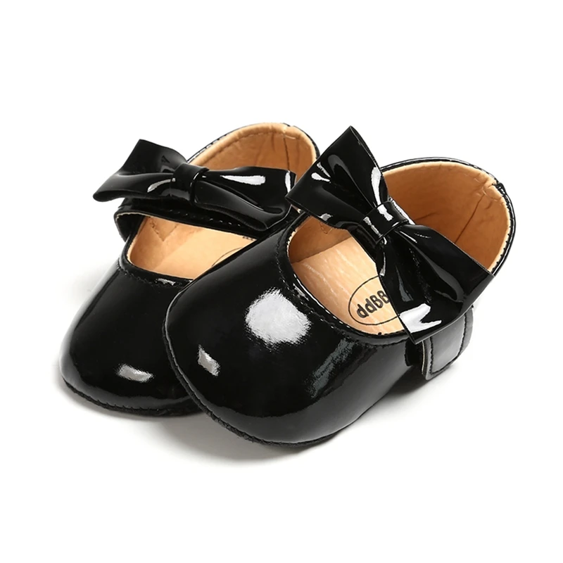 Chaussures classiques à nœud papillon pour bébé fille, souliers pour enfant, nouveau-né, princesse, antidérapant, décontracté, doux, respirant, CPull, 0 à 18 mois