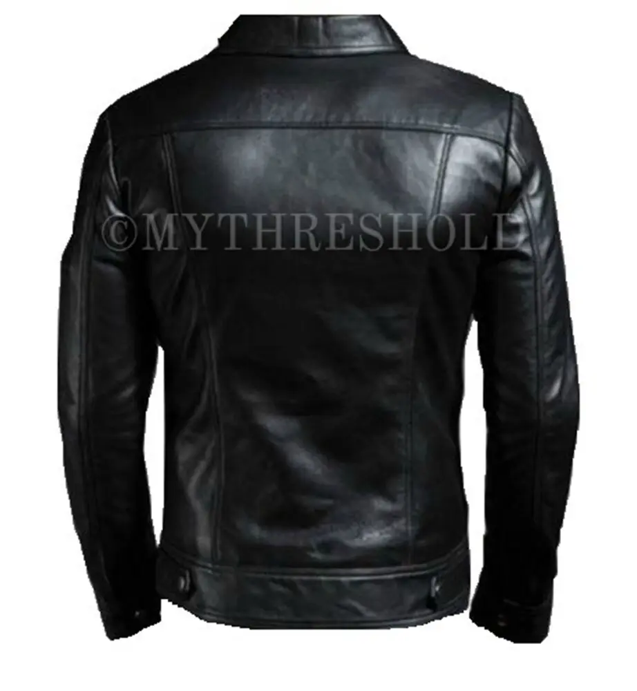 Men's Genuine Lambskin Leather Motorcycle Jacket Slim Fit Biker Jacket