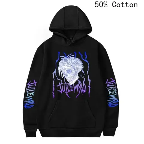 Juice WRLD Hoodies Men 50% Cotton Sweatshirts for Fans Casual Long Sleeve Print Hip Hop Casual Hoodie Vintage Y2k Clothes