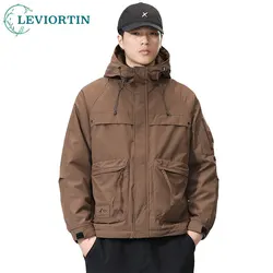 Winter Outdoor Kapuze Cargo Daunen jacke Männer Harajuku Sport Bergsteigen Ski jacke Streetwear dicke wind dichte Mäntel Mann