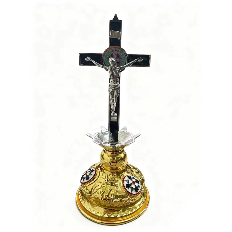 جديد الأرثوذكسية الصليب نعمة الصليب مع حامل للكنيسة ديكور المنزل شغف يسوع أيقونة الأحمر والأزرق إنومال الصليب هدية #2