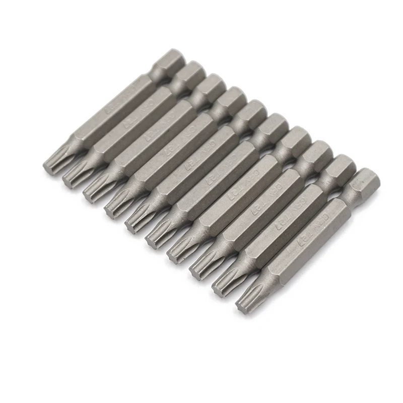 10Pcs 1/4" 50mm Torx T27 Screwdriver Bit Set Tools Repair Screwdrivers Kit Hex Shank Drill Bit For Power Household Hand Tools