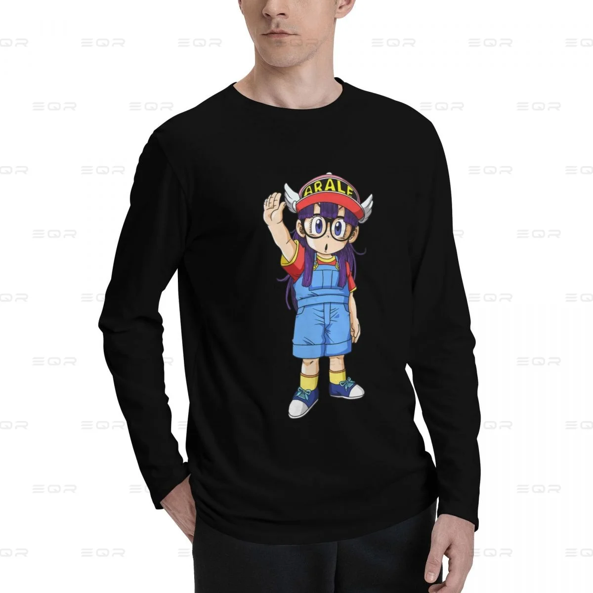 Arale Norimaki men Cotton Digital Direct Spray printed long sleeved T-shirt,fashion Unisex Tees